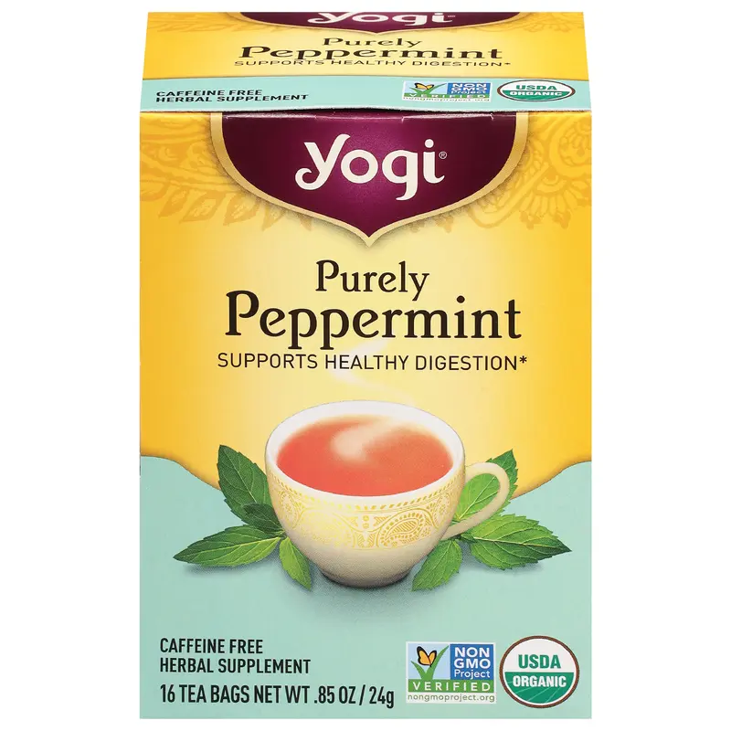 Yogi Bags Caffeine Free Purely Peppermint Tea 16 ea