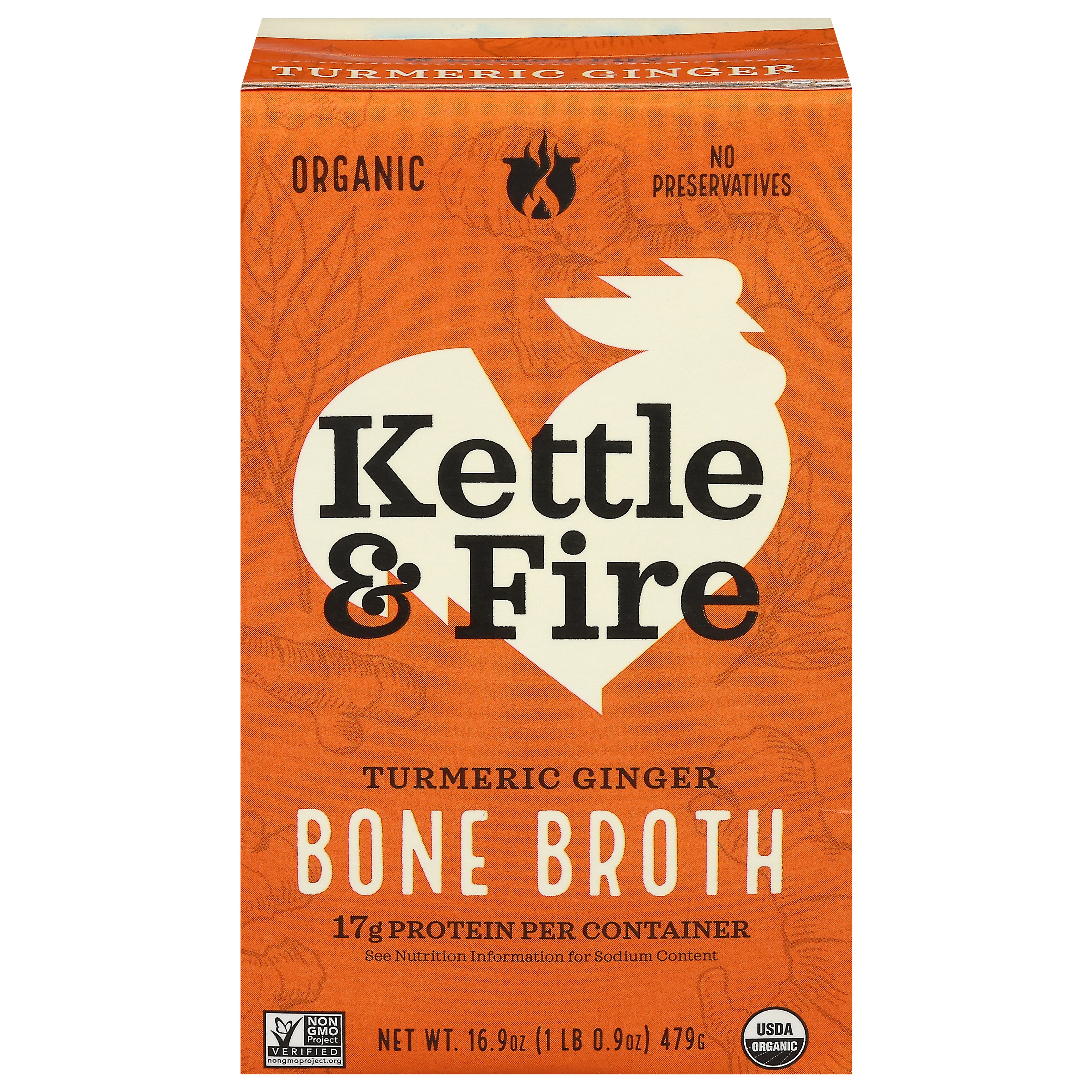 Kettle & Fire Organic Turmeric Ginger Bone Broth 16.9 oz