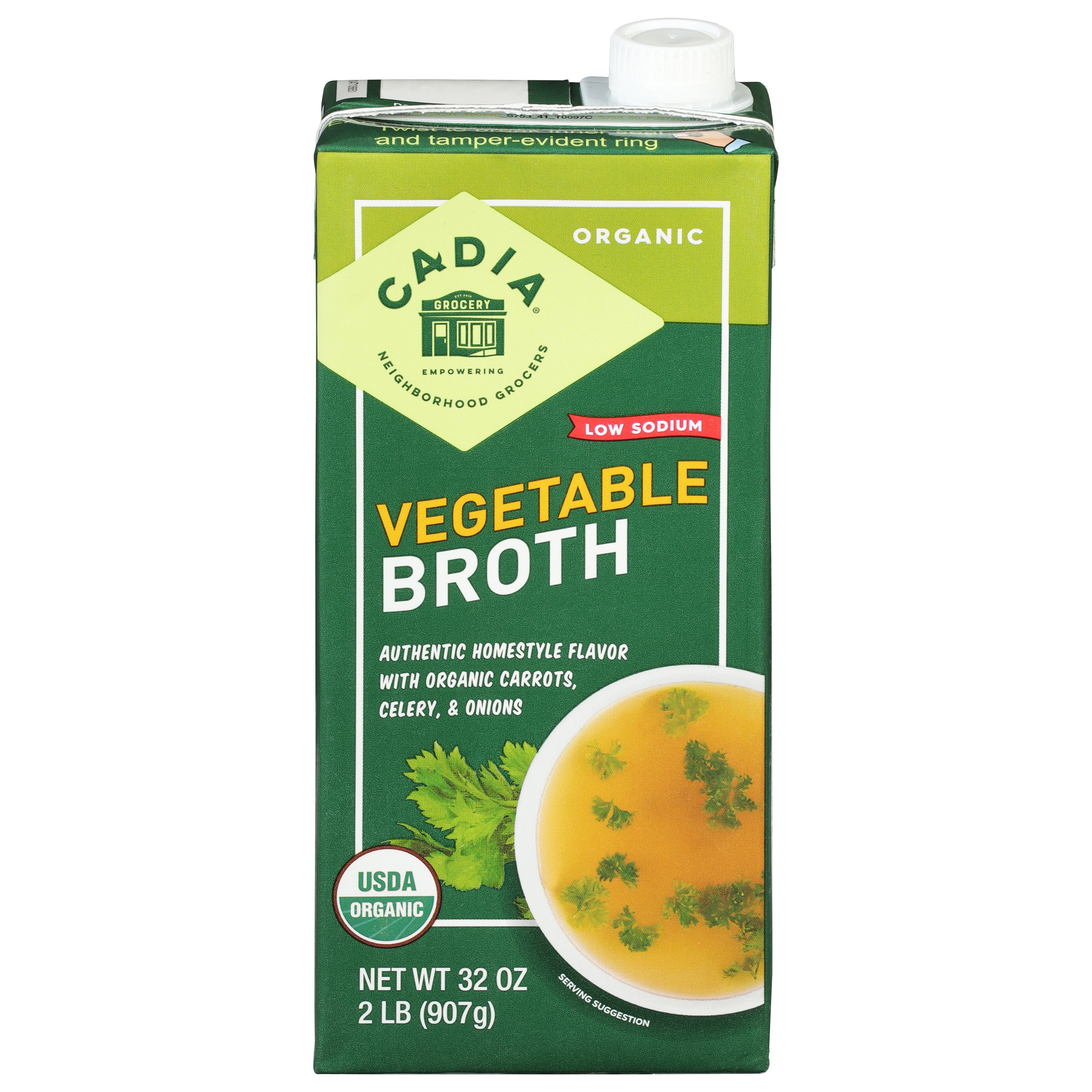 Cadia Low Sodium Organic Vegetable Broth 32 oz