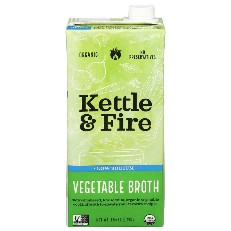Kettle & Fire Low Sodium Vegetable Broth 32 oz