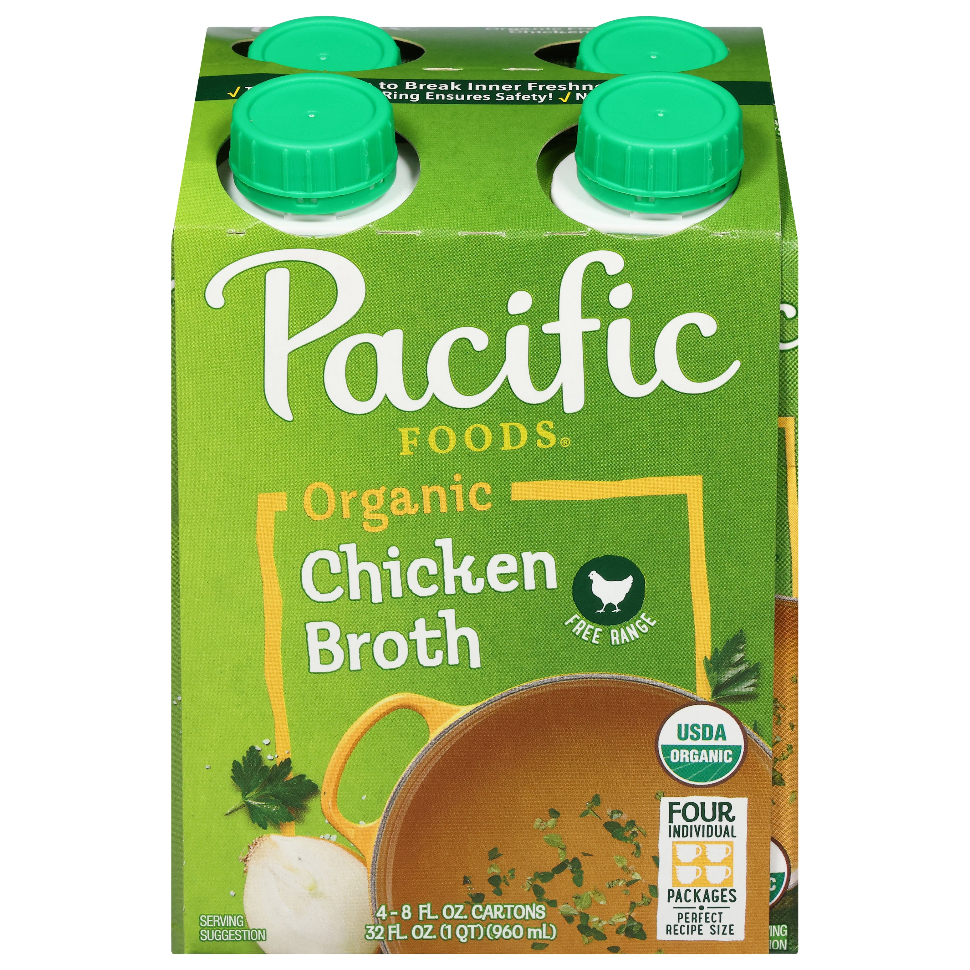 Pacific Foods Organic Chicken Broth 4 - 8 fl oz Cartons