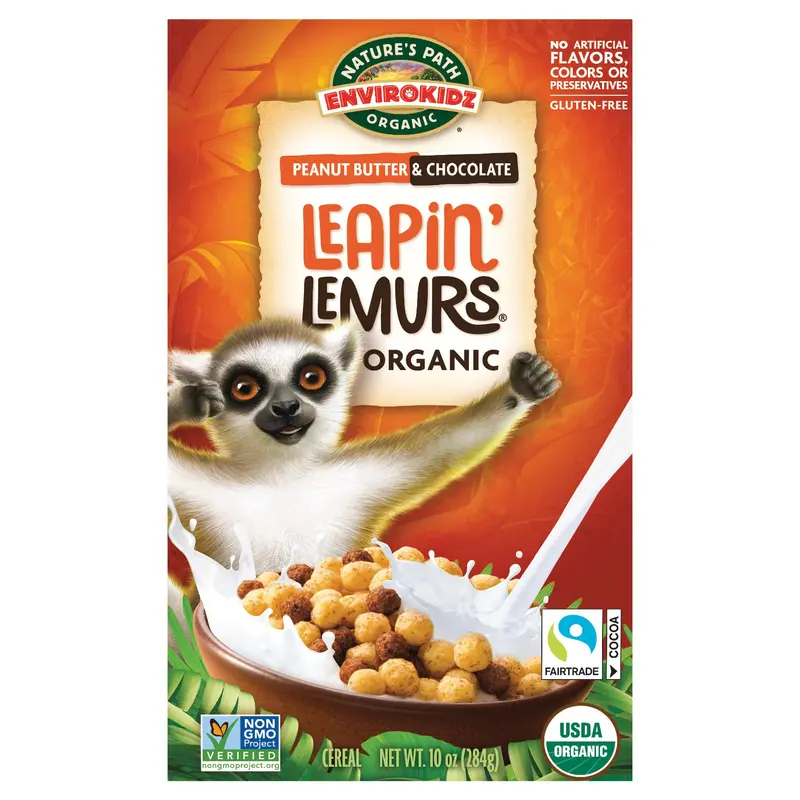 Nature's Path Envirokidz Organic Leapin' Lemurs Cold Cereal 10oz Box