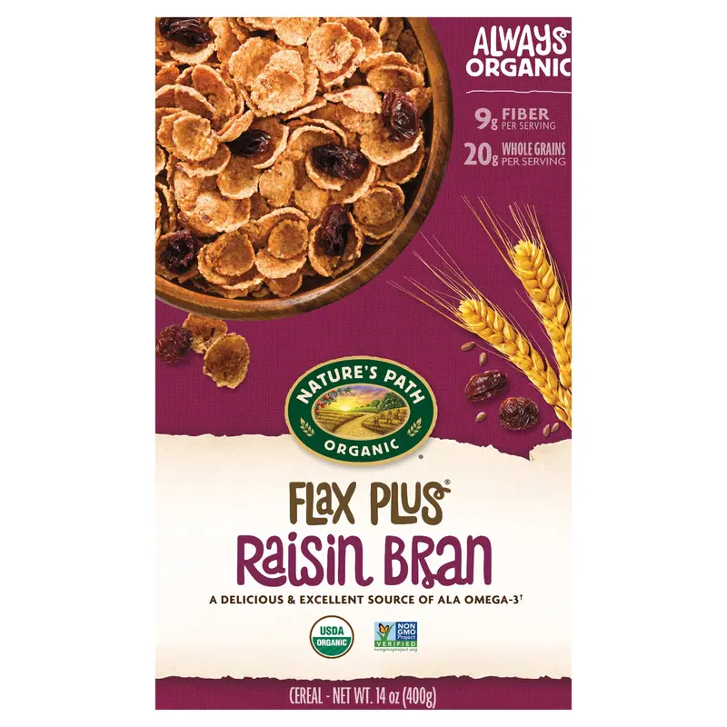 Nature's Path Organic Flax Plus Raisins Cereal 14oz Box
